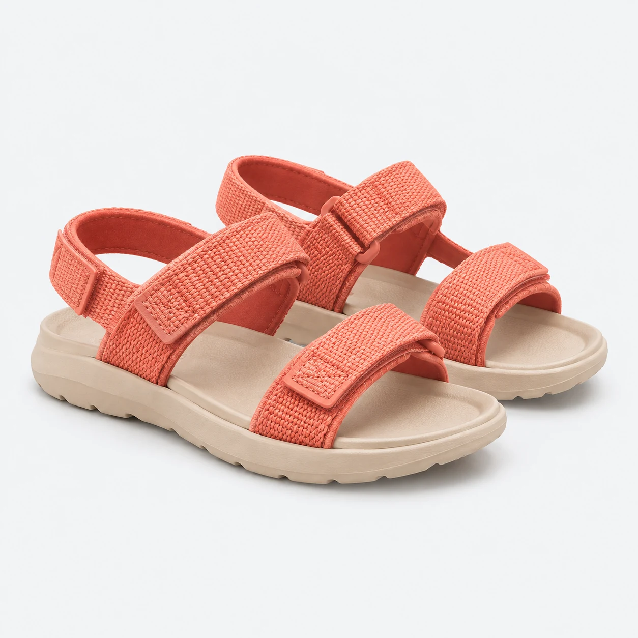 Coral / light beige Coast Two-strap Sandal