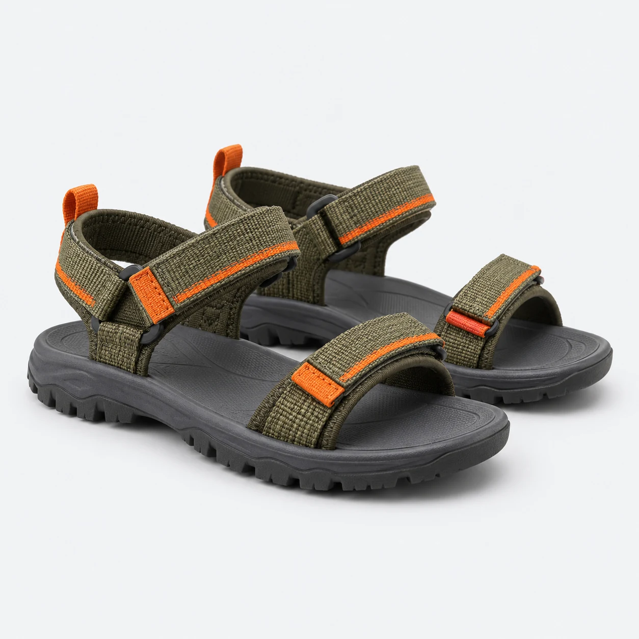 Olive / orange / charcoal Trail Webbing Sandal